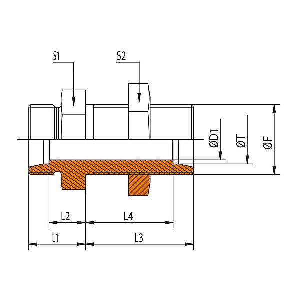 1011-06L-BO 1011 - BO Straight screw bulkhead coupling (STEEL)