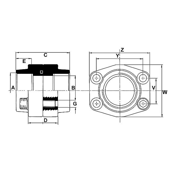 1095-03-03-G101M 1095-03 Double threaded flange