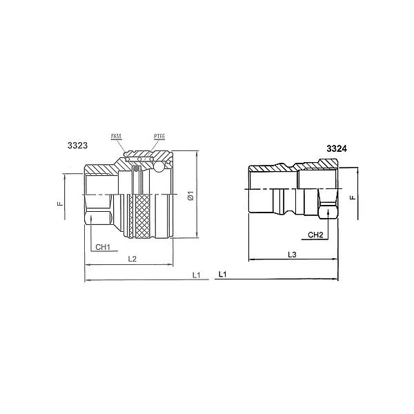 3324-14-832 3324 Snelkoppeling RVS