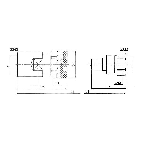 3344-13-832 3344 Schroefkoppeling RVS