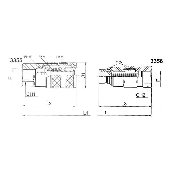 3356-13-724 3356 Screw coupling SS