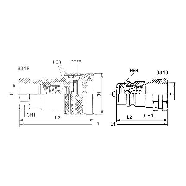 3319-13-206 3319-13 Snelkoppeling RVS