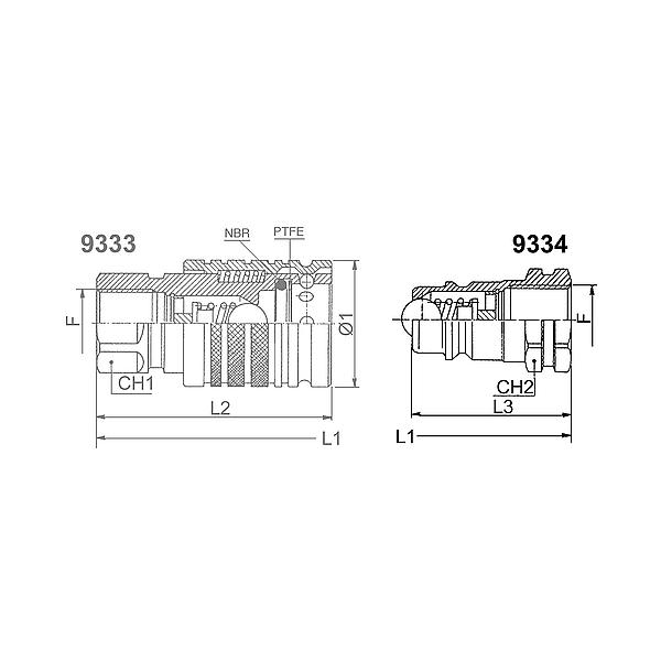 9334-13-308 9334 Quick disconnect coupling