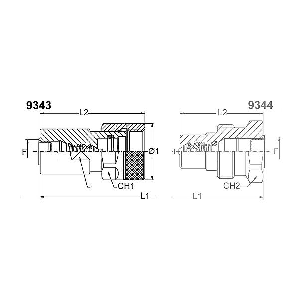 9343-13-832 9343 Schroefkoppeling